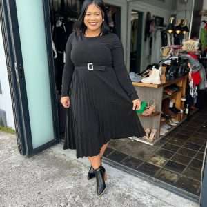 Pleeted Shimmer Dress