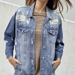 Long denim jacket