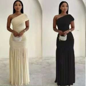 OneShoulder Mesh Dress