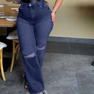 Dark Slit Jeans