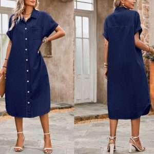 Denim Button Dress