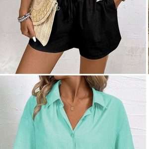 Linen Shorts Set