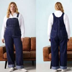 Denim Foldover Dungaree